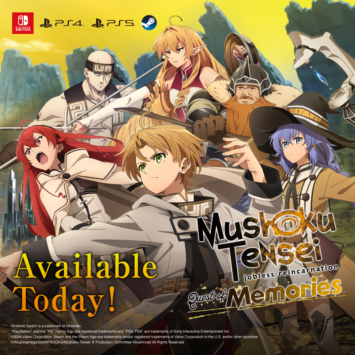 &ldquo;Mushoku Tensei: Jobless Reincarnation Quest of Memories&rdquo; is now released on Nintendo Switch・PlayStation4・PlayStation5・Steam!